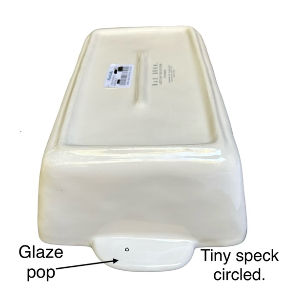 Rae Dunn LOAF Baking Dish Pan White Black Large Letters Dimples NWT 2017 OG - Picture 12 of 16